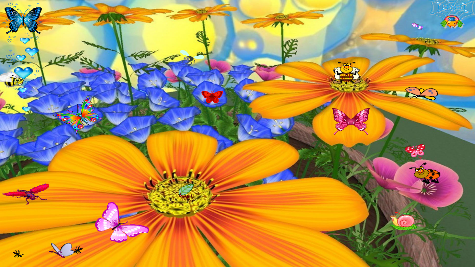 Flowers And Butterflies Screensaver