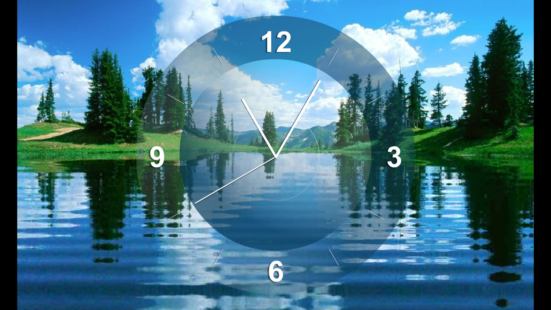 Free Clock Screensaver for Windows 10 - Lake Clock Screensaver